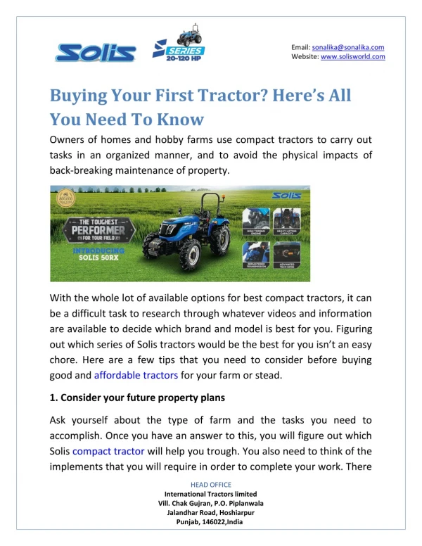 Buying Your First Tractor? Here's All You Need To Know