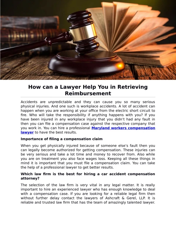How can a Lawyer Help You in Retrieving Reimbursement