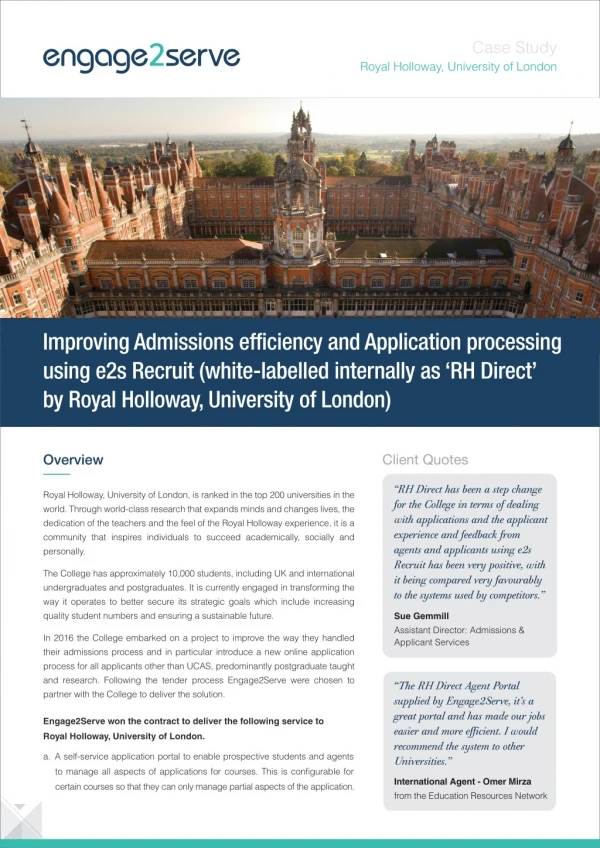 royalhollowayuniversityof london - improve their application processing