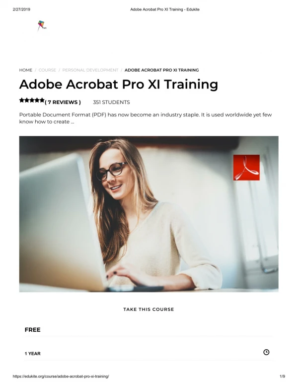Adobe Acrobat Pro XI Training - Edukite