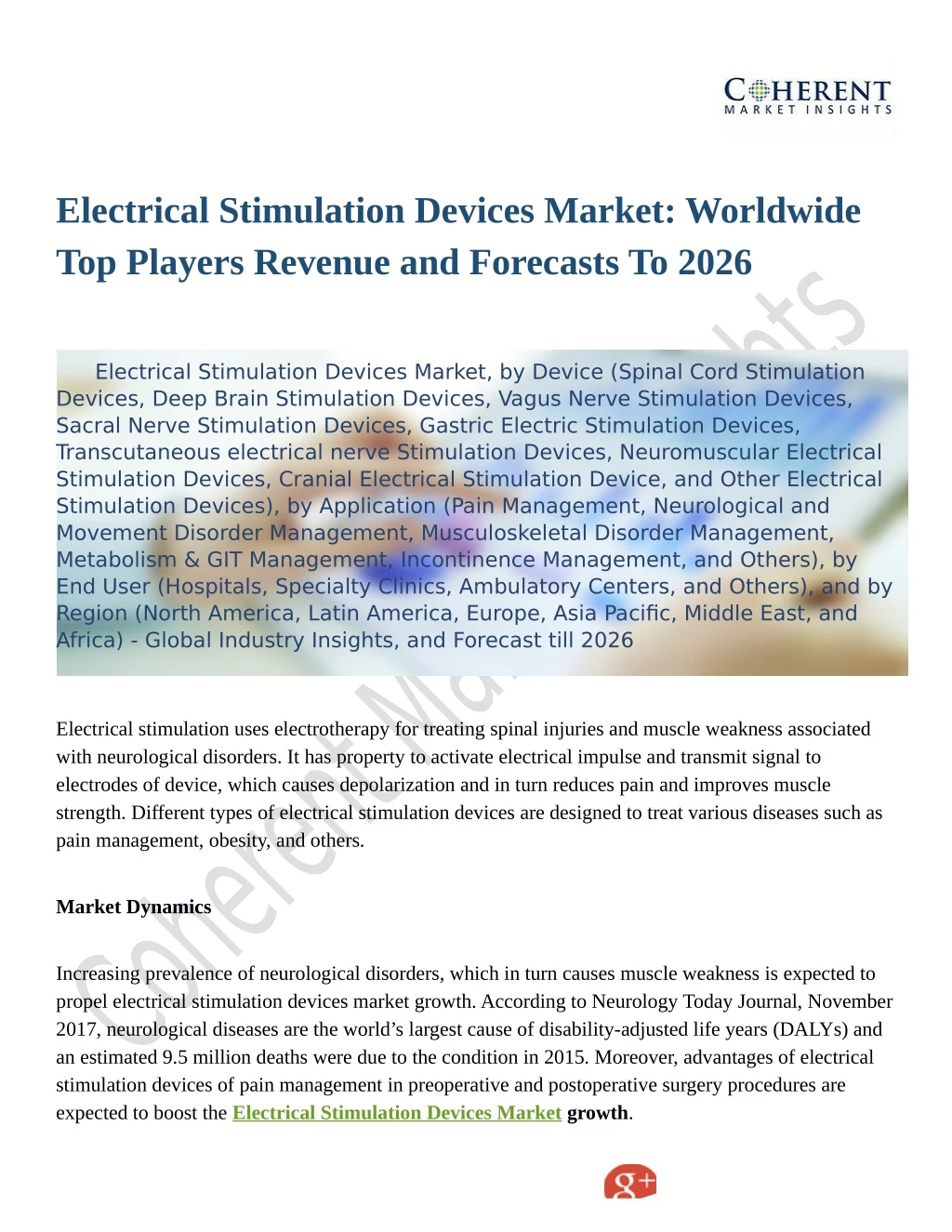 electrical stimulation devices market worldwide