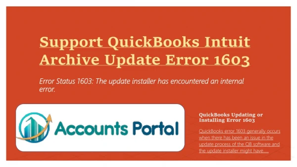 Support QuickBooks Intuit Archive Update Error 1603