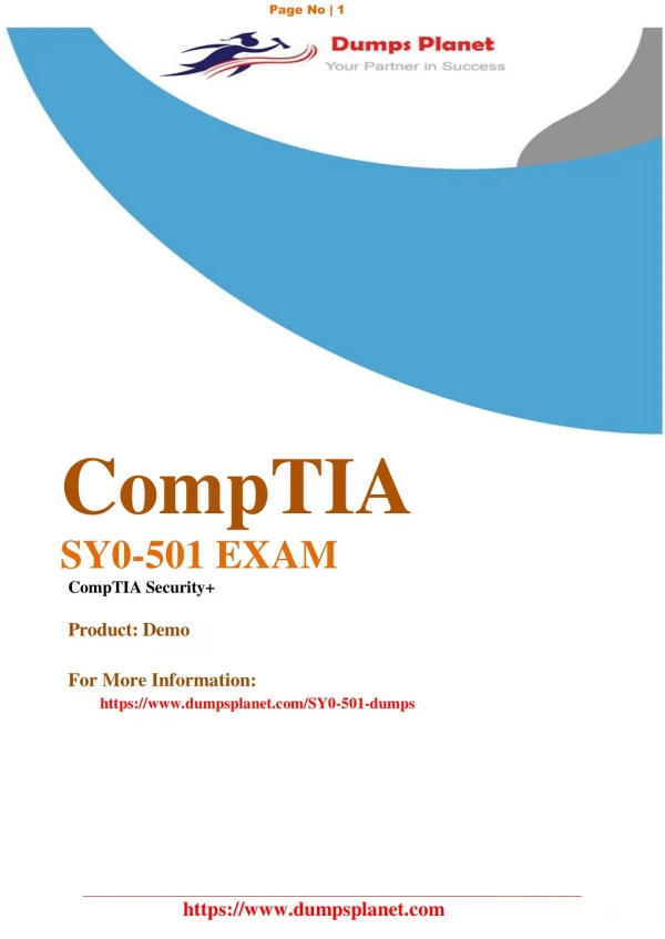 SY0-501 Dumps - Download CompTIA SY0-501 Exam Questions PDF Answers 2019 - By OfficialDumpsDumpsPlanet