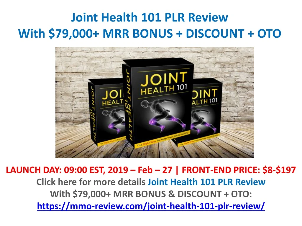 joint health 101 plr review with 79 000 mrr bonus