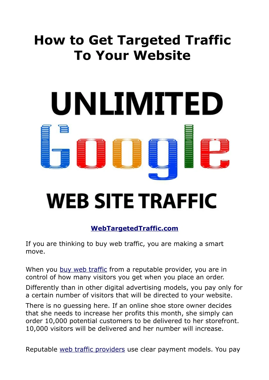 how to get targeted traffic to your website