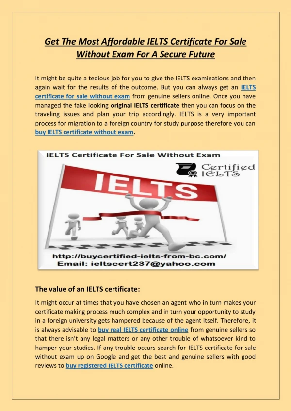 Get Affordable IELTS Certificate For Sale Without Exam For A Secure Future