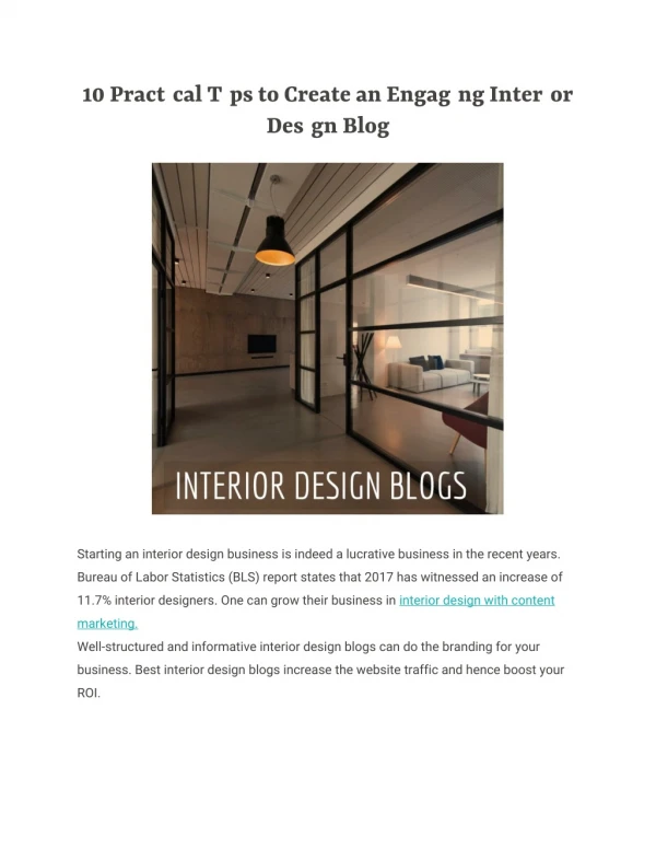 10 Practical Tips to Create an Engaging Interior Design Blog