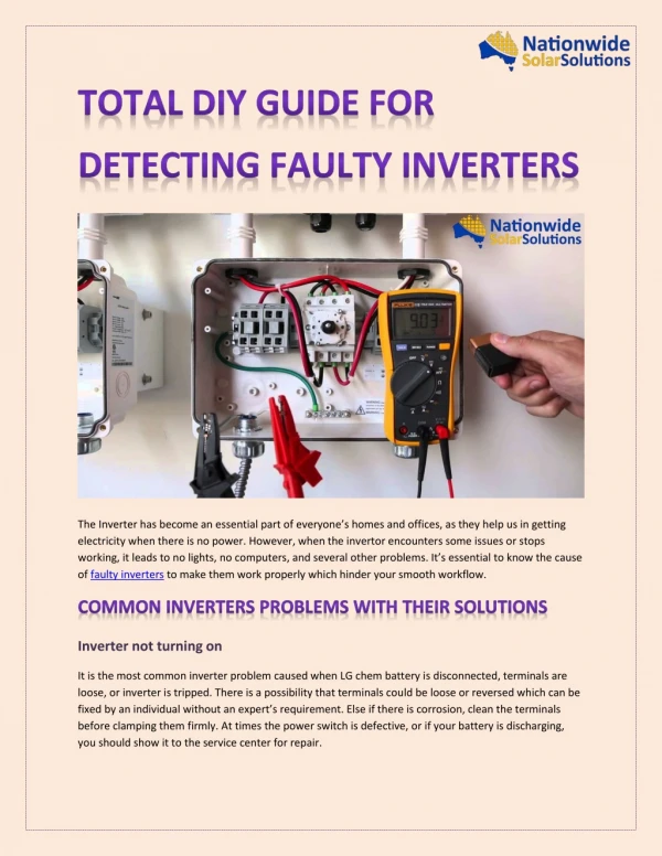 Total DIY Guide For Detecting Faulty Inverters