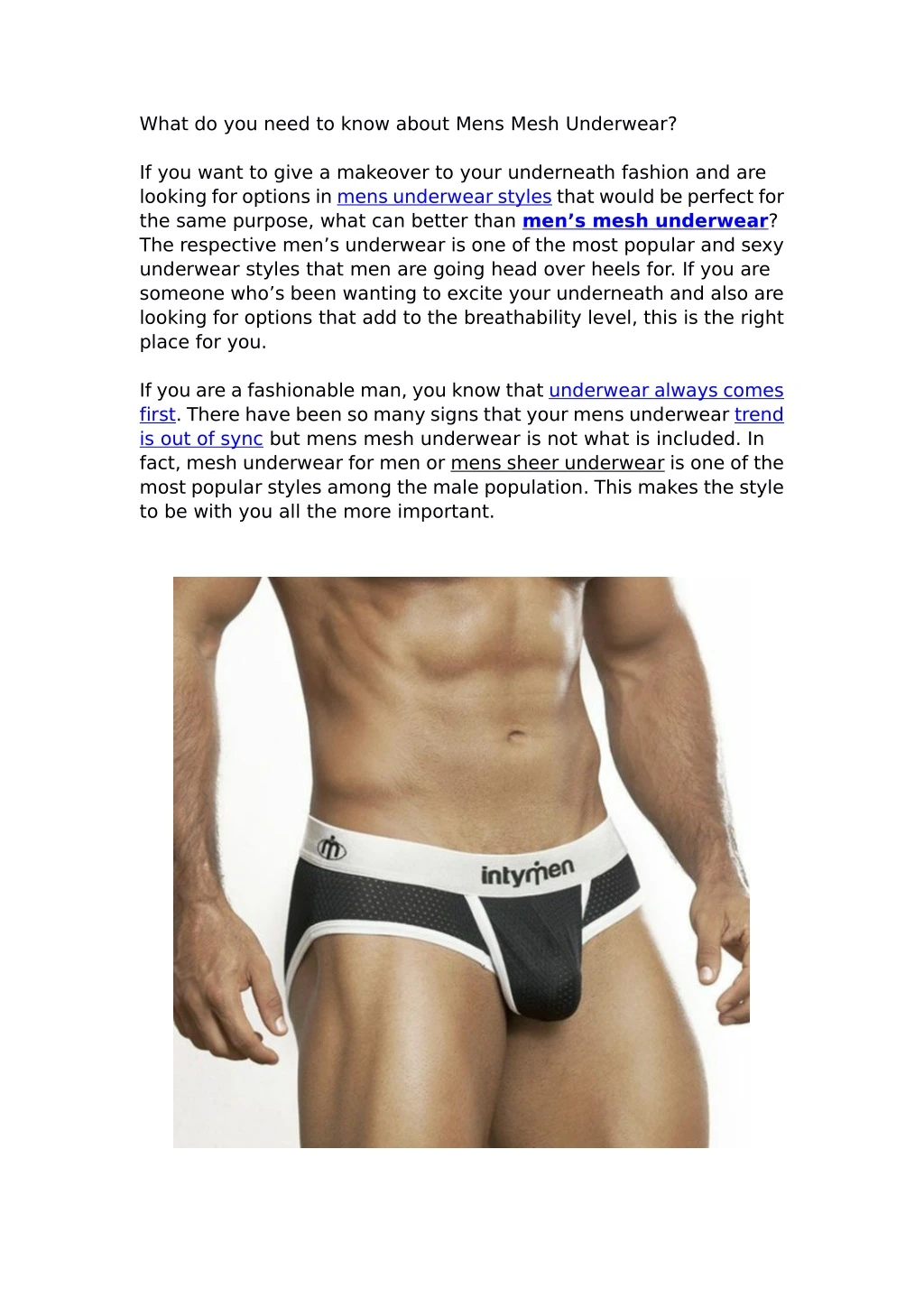 what do you need to know about mens mesh underwear