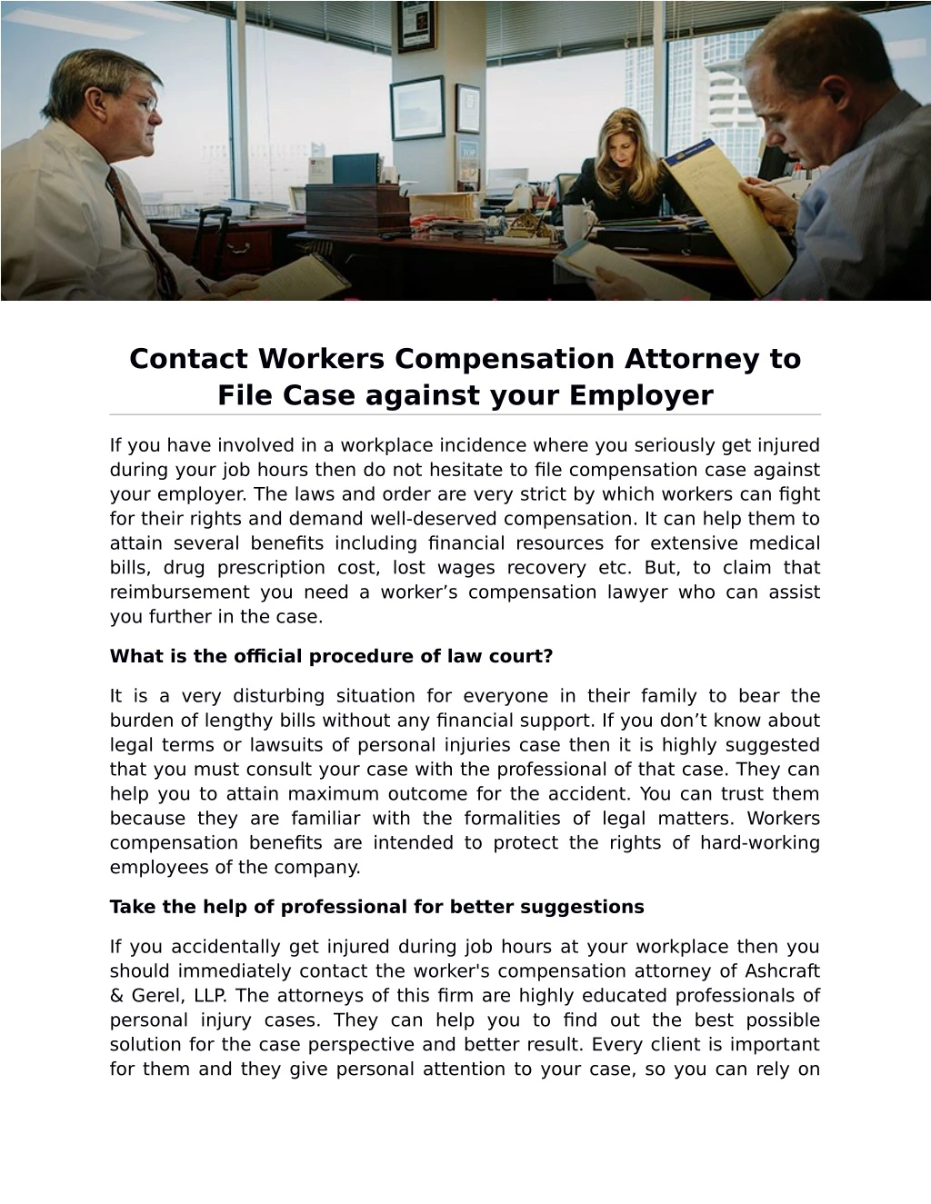 contact workers compensation attorney to file