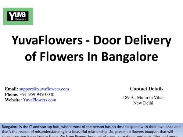Door Delivery of Flowers In Bangalore