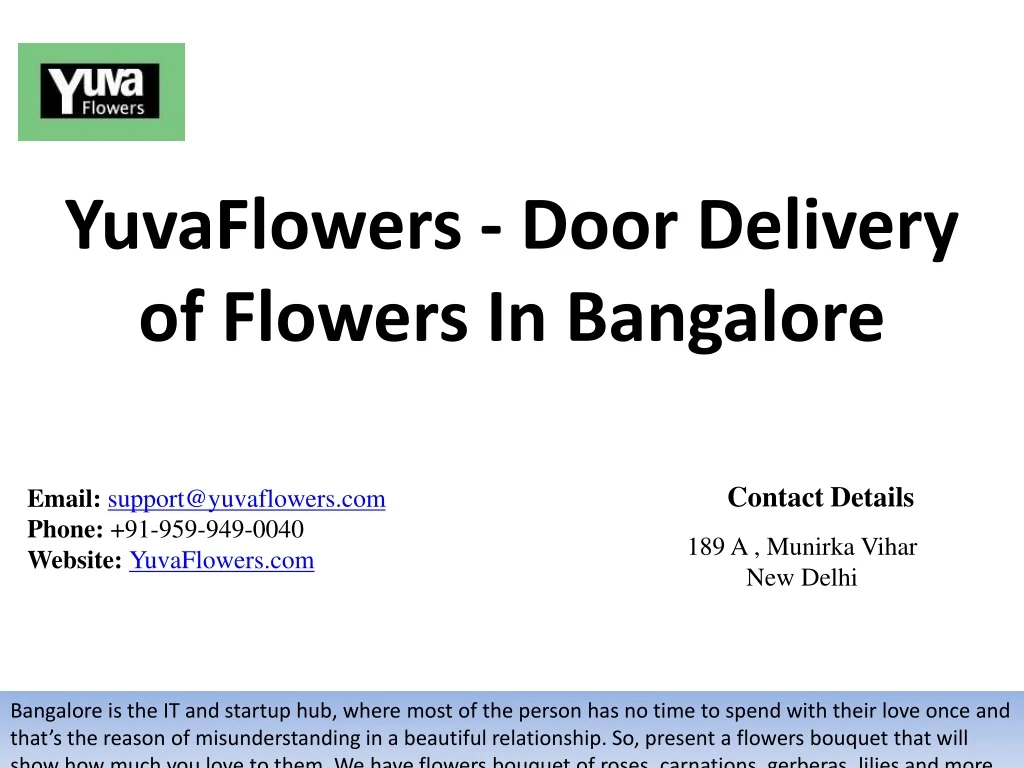 yuvaflowers door delivery of flowers in bangalore