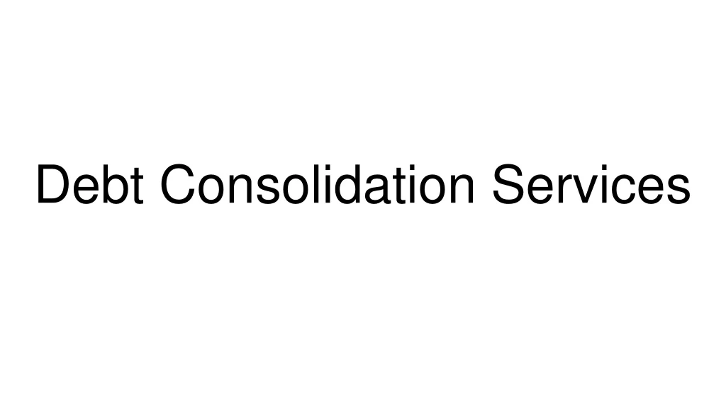 debt consolidation services