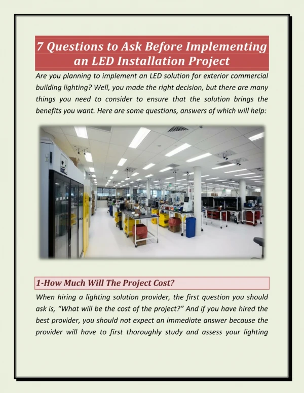 Questions to Ask Before Implementing an LED Installation Project