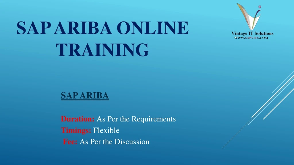sap ariba online training