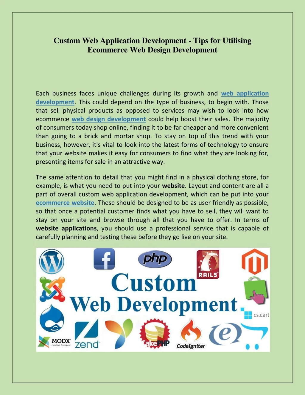 custom web application development tips