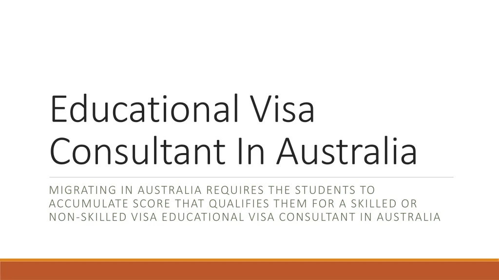 educational visa consultant in australia