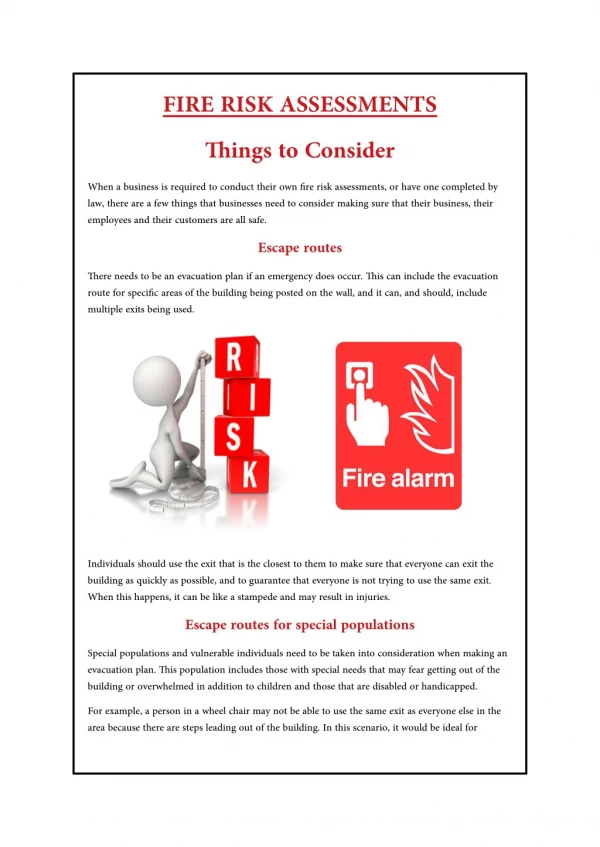 Fire Risk Assessments Things to Consider
