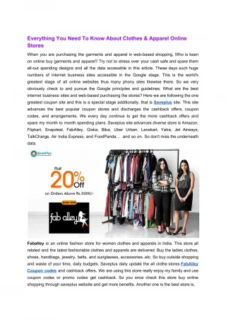 Everything You Need To Know About Clothes & Apparel Online Stores - slide 1