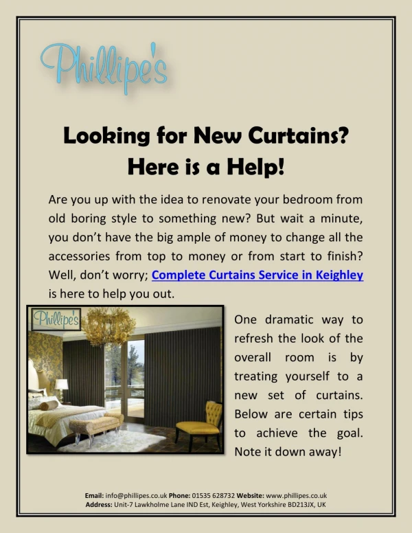 Looking for New Curtains? Here is a Help!