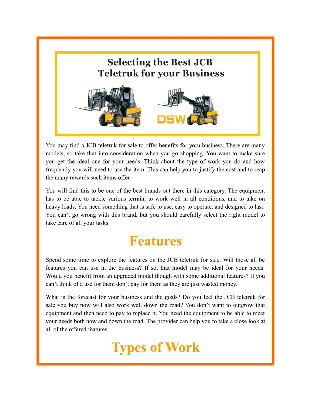 you may find a jcb teletruk for sale to offer