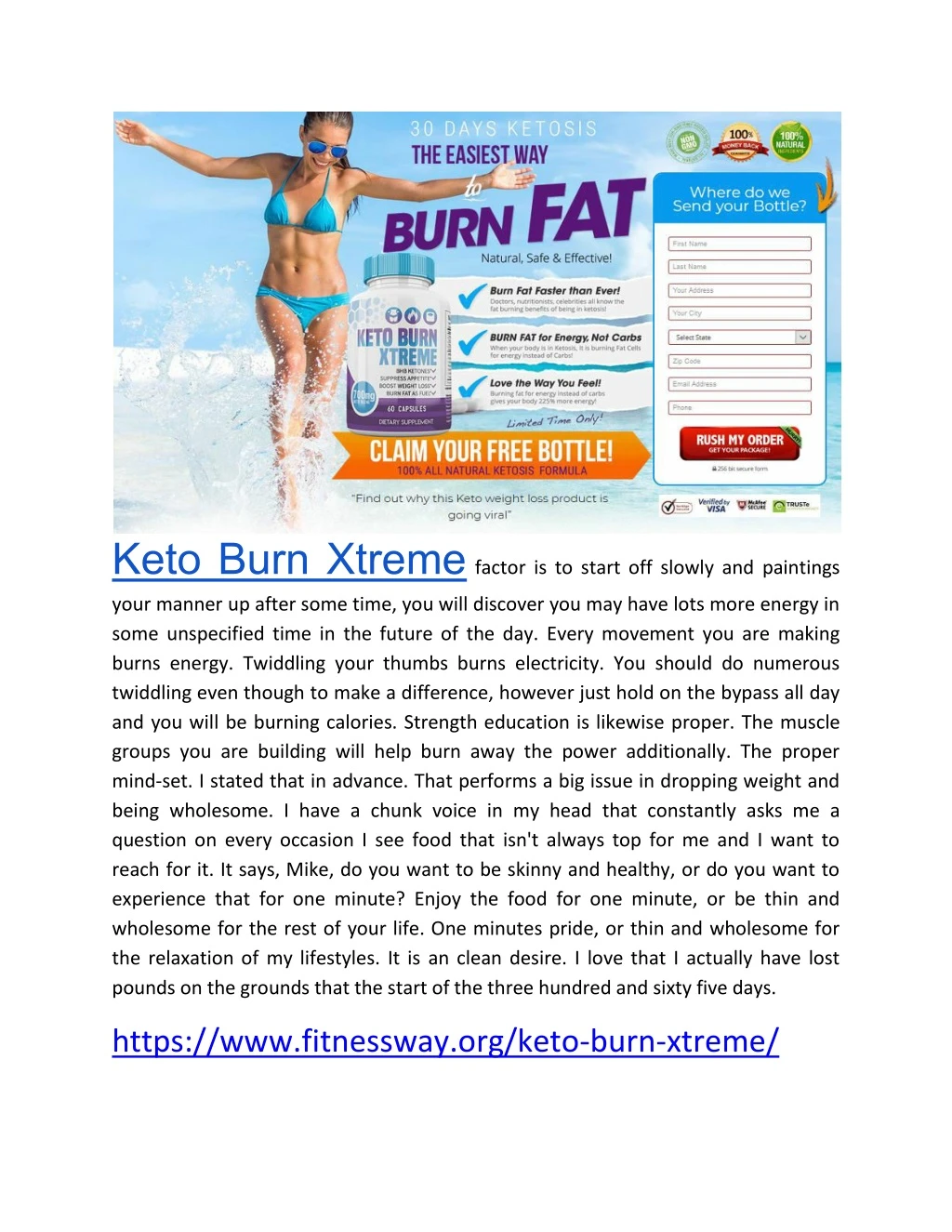 keto burn xtreme factor is to start off slowly