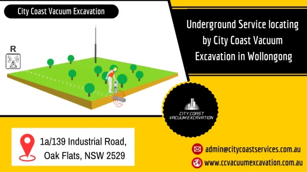 Underground Service locating by City Coast Vacuum Excavation in Wollongong