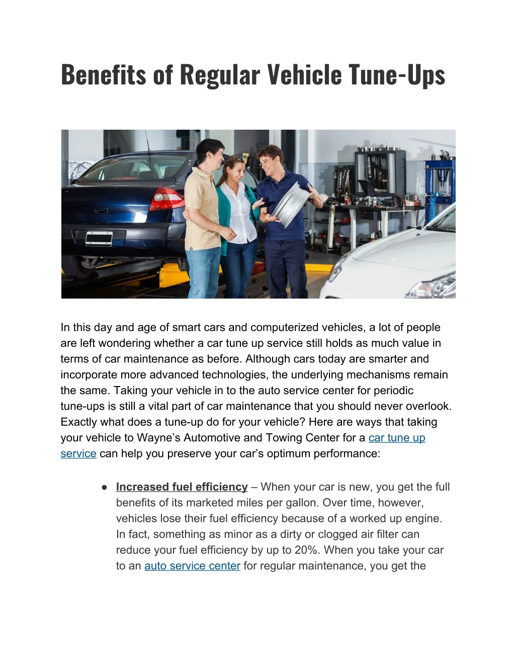 benefits of regular vehicle tune ups