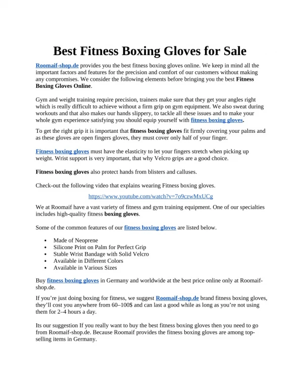 Best Fitness Boxing Gloves for Sale