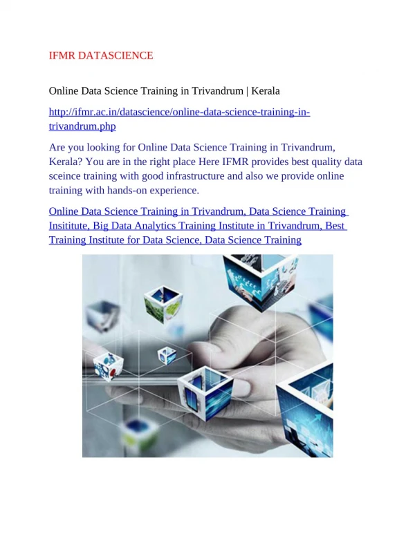 Online Data Science Training in Trivandrum | Kerala