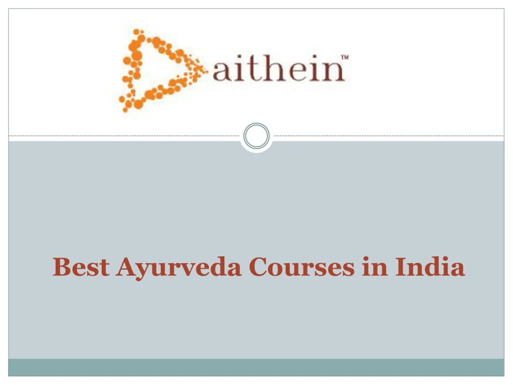 best ayurveda courses in india
