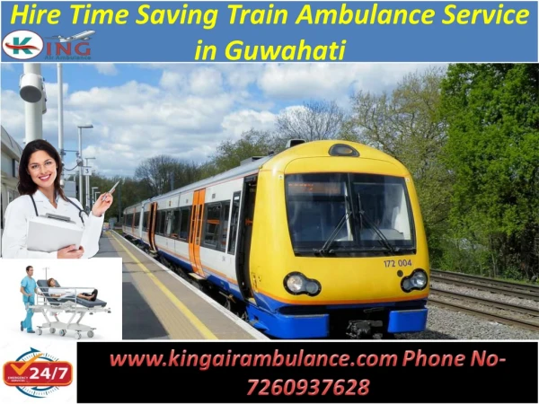 Hire time saving train ambulance service in guwahati