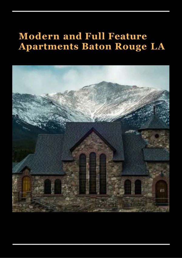 Modern and Full Feature Apartments Baton Rouge LA