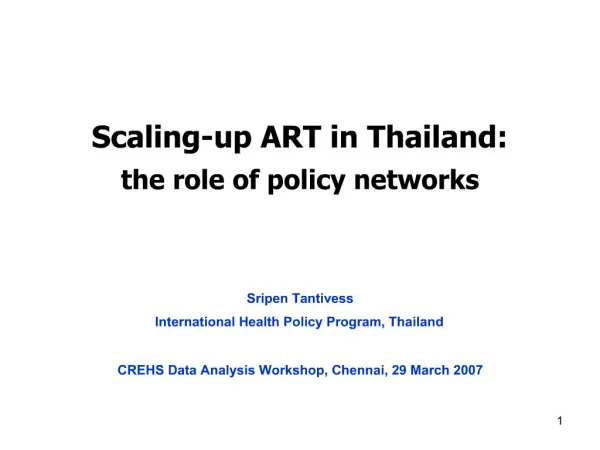 Scaling-up ART in Thailand: the role of policy networks