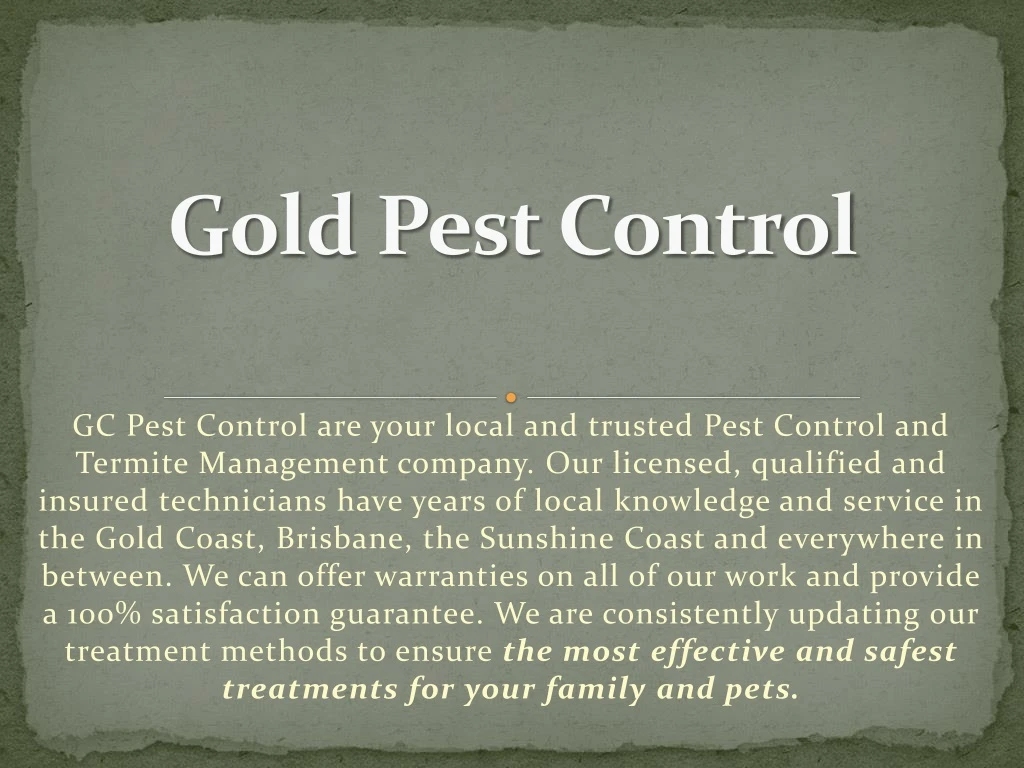 gold pest control