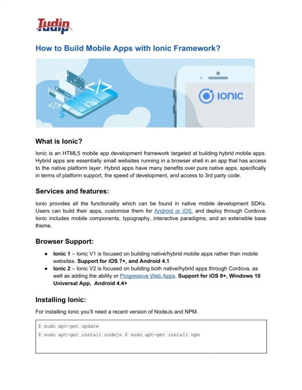 How to Build Mobile Apps with Ionic Framework?