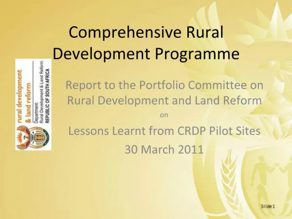 Comprehensive Rural Development Programme