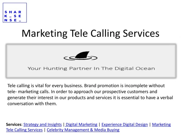 SharkSense Digital: Marketing Tele Calling Services in India