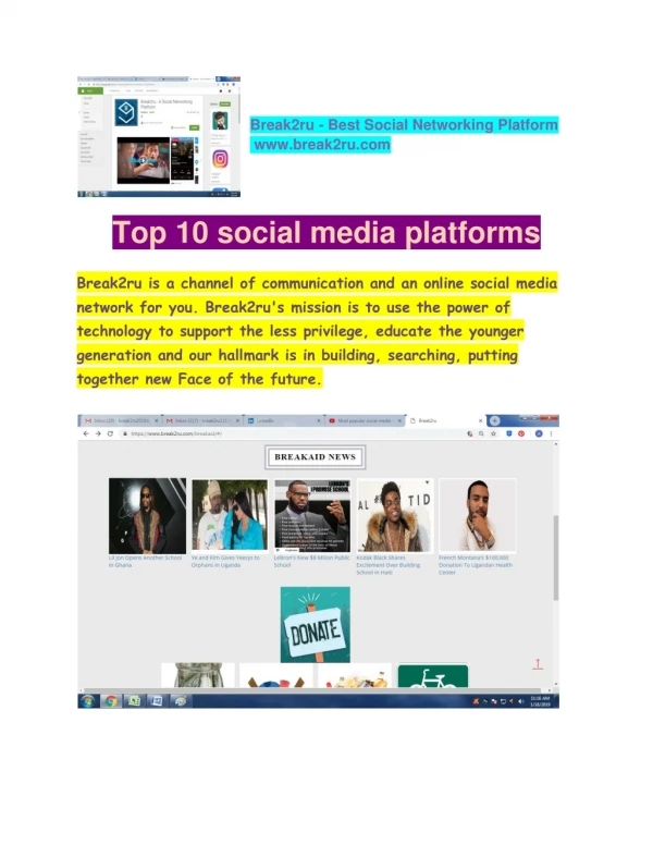 Most popular social media site,