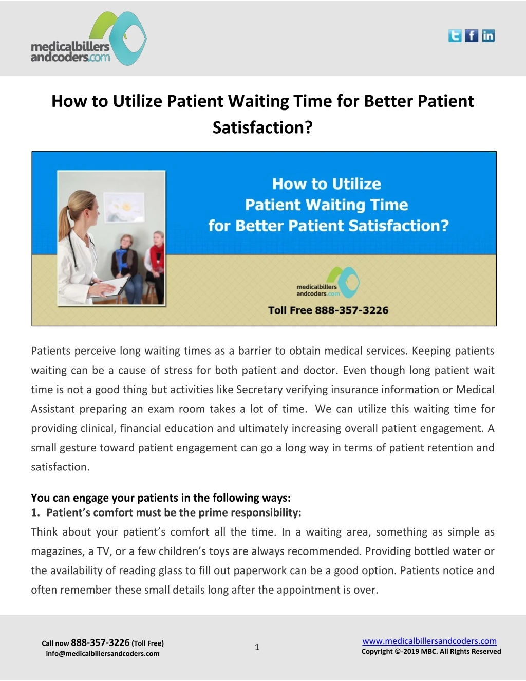 how to utilize patient waiting time for better