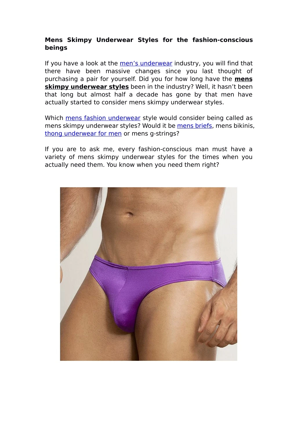 mens skimpy underwear styles for the fashion