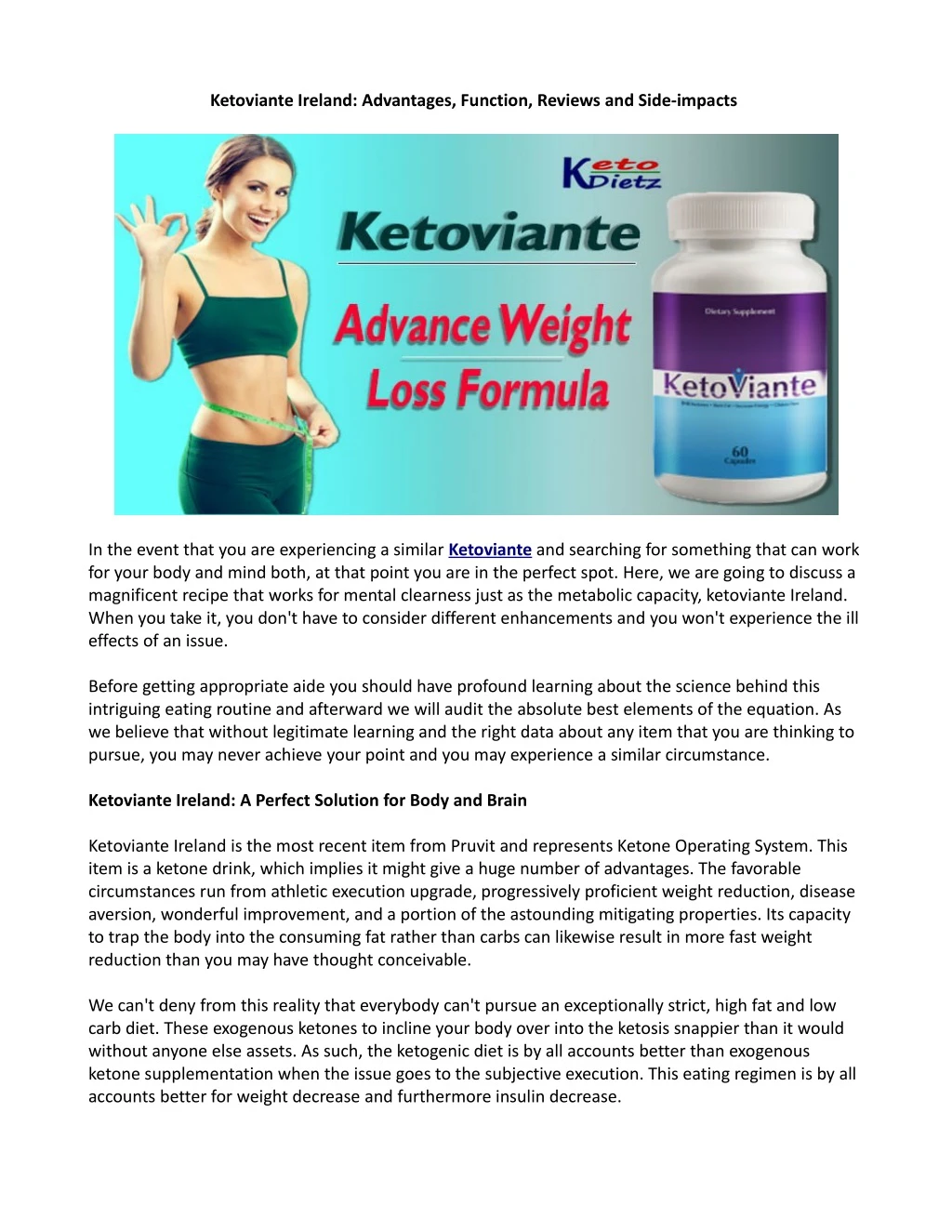 ketoviante ireland advantages function reviews