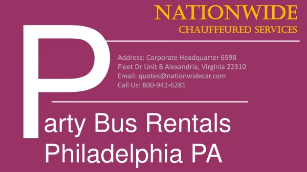 Party Bus Rentals Philadelphia PA
