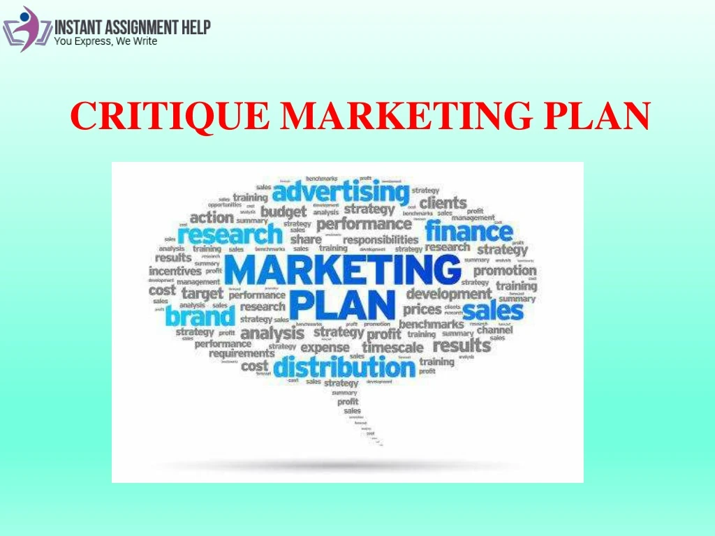 critique marketing plan