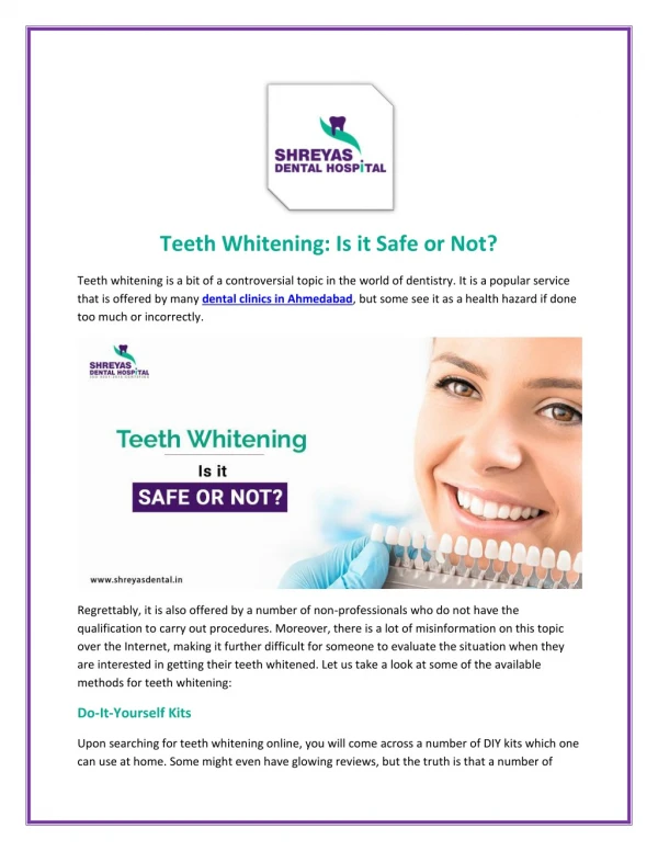 Looking for teeth whitening treatment? Consult Best dental clinic in Ahmedabad