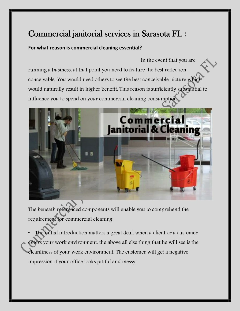 commercial janitorial services in sarasota