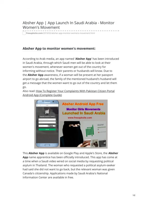 Absher App App Launch In Saudi Arabia - Monitor Womens Movement-freeapksite.com