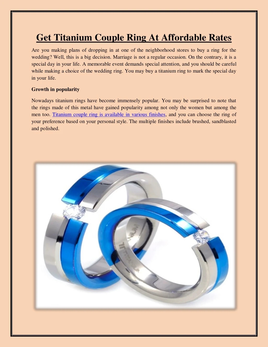get titanium couple ring at affordable rates