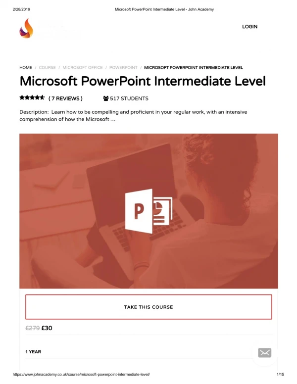 Microsoft PowerPoint Intermediate Level - John Academy