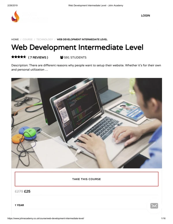 Web Development Intermediate Level - John Academy